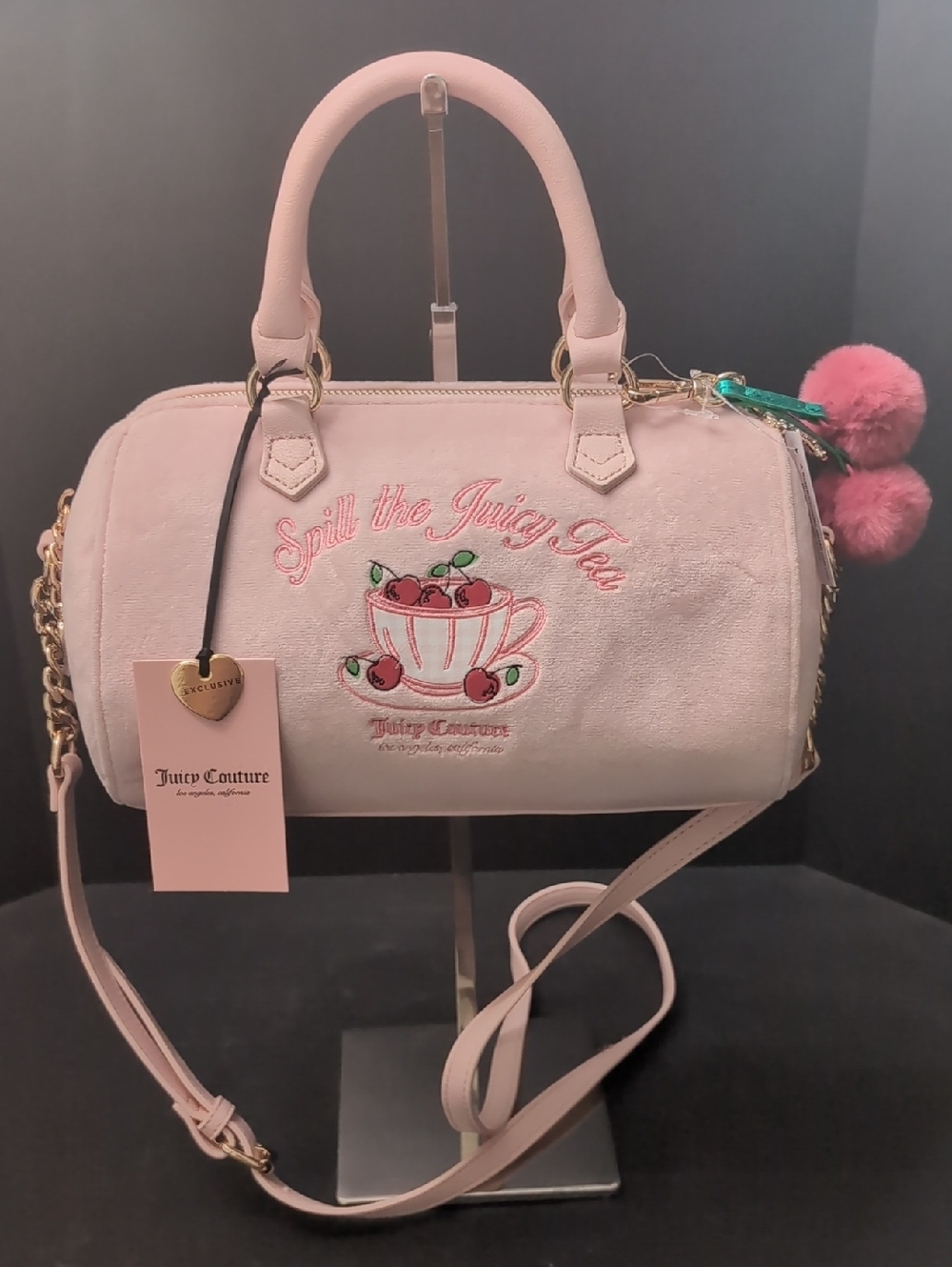 NWT,Juicy Couture 'Sweet Tea Party Satchel In Pink Clay.